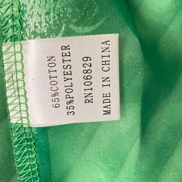 #A117 Nancy Sheer Luxe Green & Gold Organza Puff Sleeve Top NWT L - Picture 10 of 14